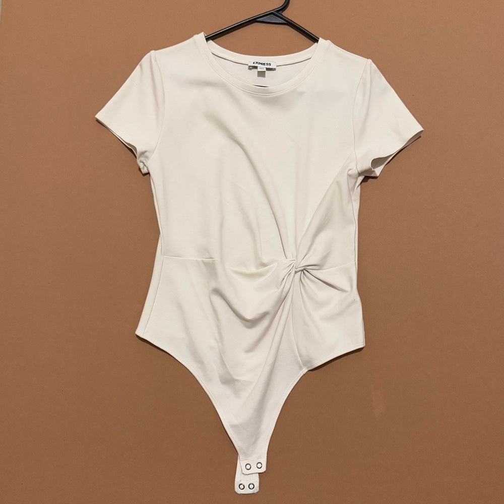 Barbiecore Scoop Neckline Cream Bodysuit